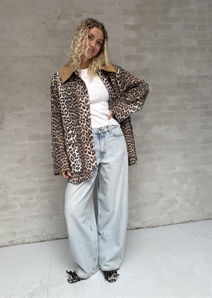 Printed canvas midi jakke Leopard W0391 Ganni 